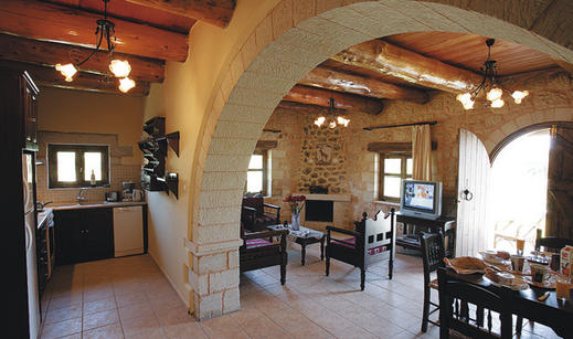 Kitchen and Living Area, Villa Karina, Crete
